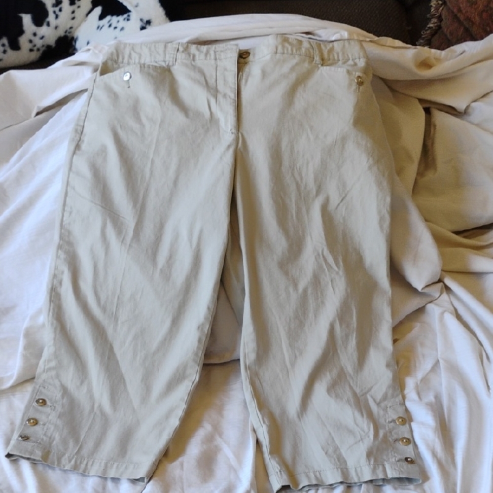 Karen Scott Beige Capris